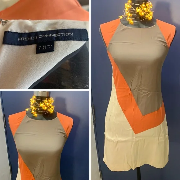 🌟 “FRENCH CONNECTION” satin dress in pastel colours with Lining Inside. - Picture 3 of 13